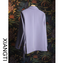 XT Small Suit Jacket Woman Spring Autumn Style Top Feel Temperament Net Red Ins Tide Design Sensation Purple