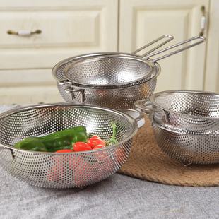 kitchen fished noodles filter screen, hand-held screen, stainless steel big scoop, large fried basket, boiled flour fence, mesh circle