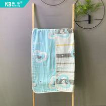Nanice 6 layers pure cotton baby boy jacquard bath towel cover blanket soft absorbent 80 * 145