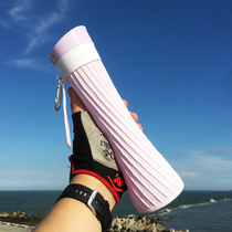 Travel outdoor portable silicone water cup foldable soft simple personality net red men and women sports kettle drop-proof cup