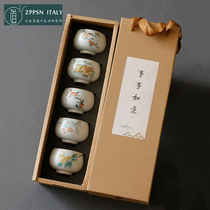 Italian ZPPSN day-style Ru kilo can raise open sheet tea cup suit gift box with masters cup single cup Kung fu tea furniture