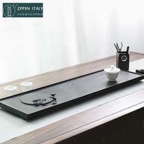 Italy ZPPSN Japanese-style whole block black gold stone tea tray Living room household tea sea simple rectangular tea table creative