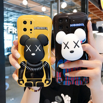 Huawei p40pro mobile phone shell lens full package p40 tide card mate30 anti-fall p30pro cartoon bracket mate30epro small brute waist 4opor graffiti x bear