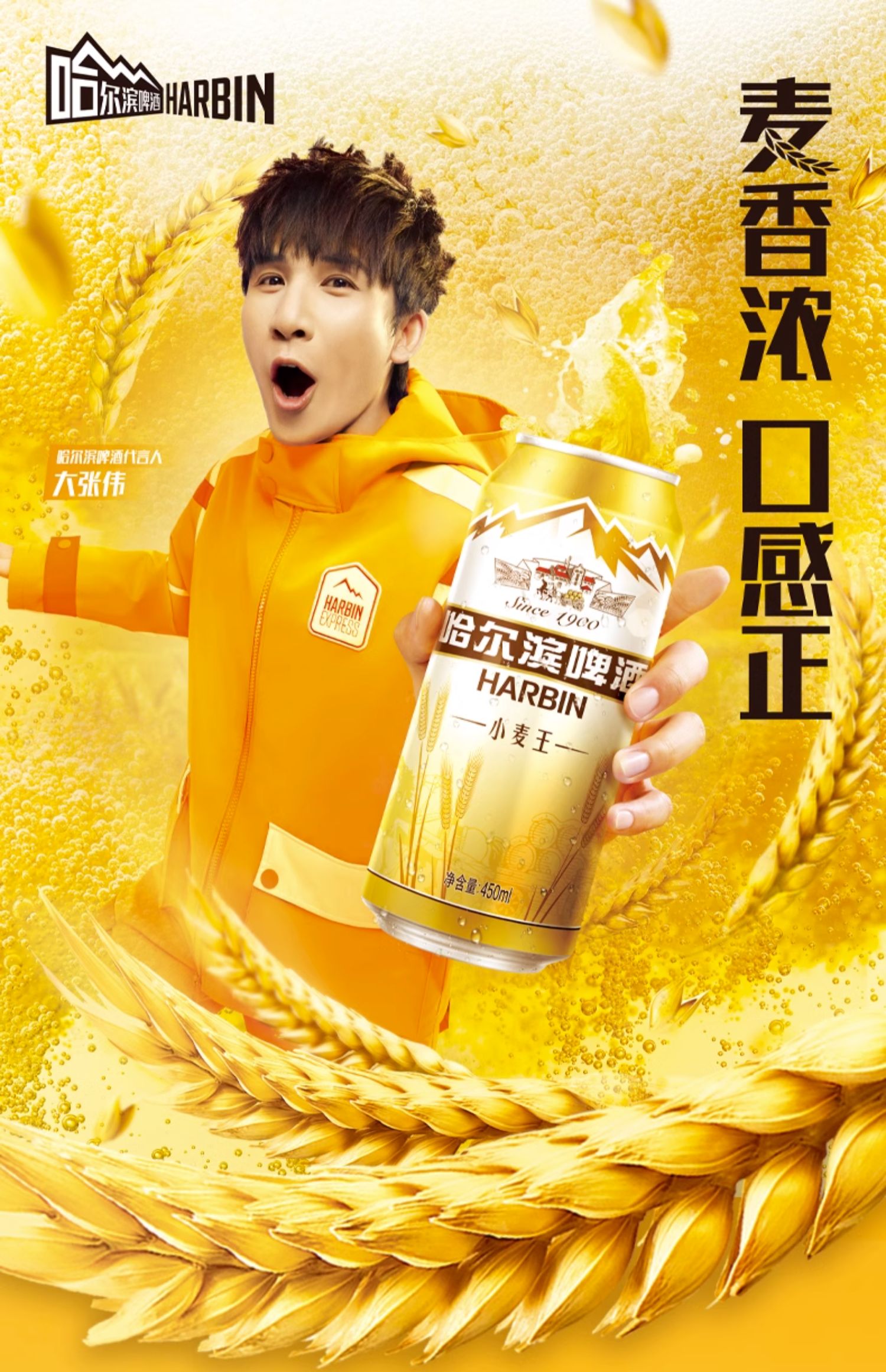 harbin/哈尔滨啤酒小麦王450ml*15听 装整箱易拉罐罐装官方旗舰店-优