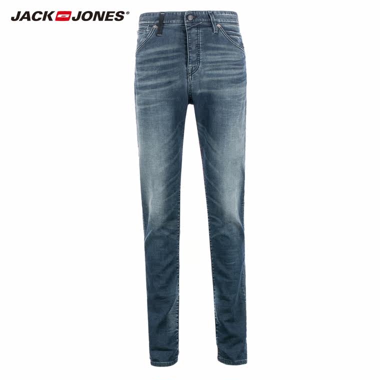 JackJones杰克琼斯意大利含莱卡男修身锥腿牛仔裤O|215332029
