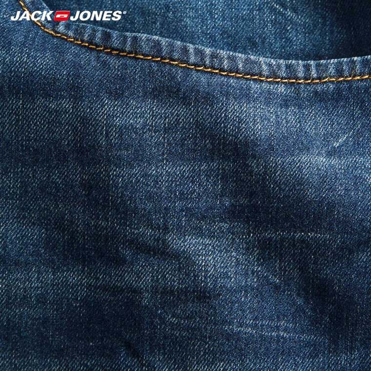 5折JackJones杰克琼斯纯棉直筒男士休闲牛仔短裤O|215243003