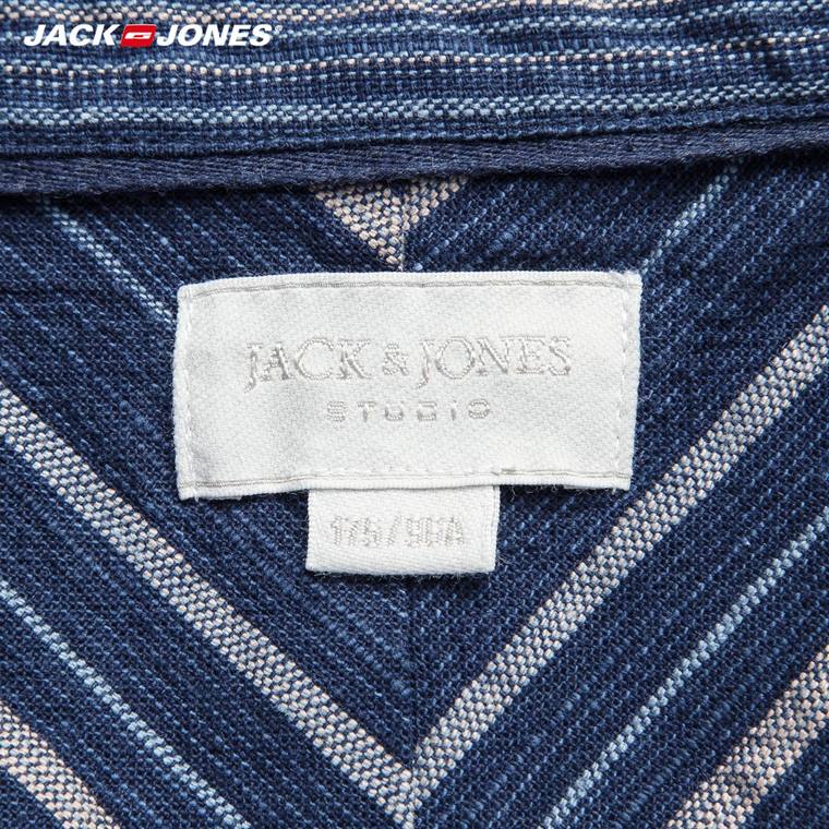 5折JackJones杰克琼斯含亚麻男士修身短袖POLO衫S|215206008