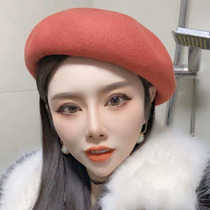Wool hat female trend fashion beret woolen retro temperament painter hat solid color cute pumpkin hat