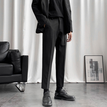 Leisure trousers male summer thin-spaper Korean version of the trend to repair a hundred-tat pairs of suits with nine-point straight cylinder loose suit pants