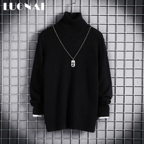 winter turtleneck sweater korean style trendy loose thickened fleece men's all match knitwear bottoming sweater jacket