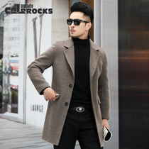 Autumn and Winter New Pure Hand-made Double-sided Coat Mens Long-Ten Albaka Wool Costumes