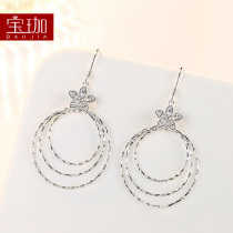 Circle 925 sterling silver earrings female 2021 New Tide Korean temperament Net red earrings big ring silver ear ornaments