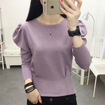 Net red base shirt female foreign style long sleeve top autumn clothes New Fashion shrug short slim women sweater