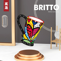 Wan Sheng creative mug couple ceramic breakfast cup coffee cup office cup milk microwave oven can be heated