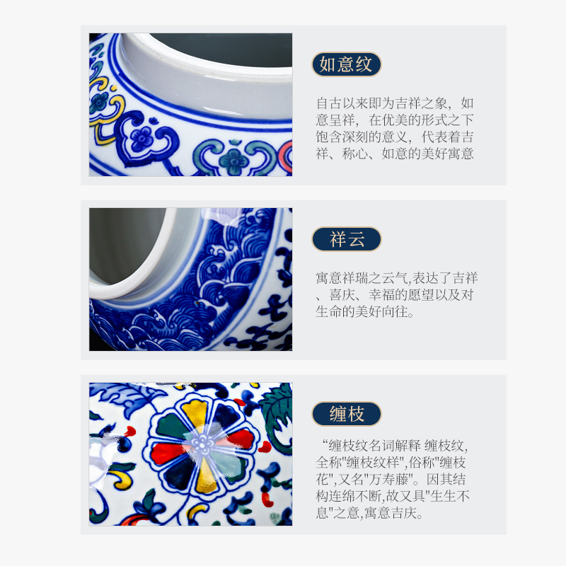 Jingdezhen ceramics antique hand - made bucket color blue and white porcelain vase furnishing articles of Chinese style household adornment flower arrangement sitting room