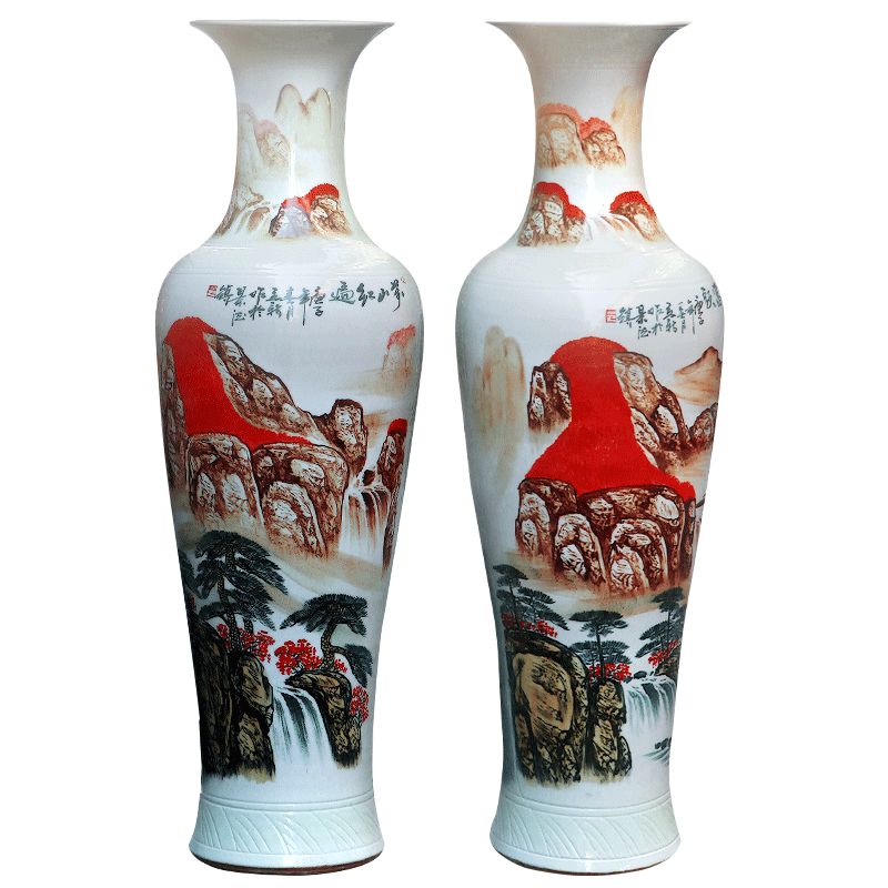 Jingdezhen ceramic hand - made much luck landing a big vase Chinese sitting room adornment is placed large opening gifts