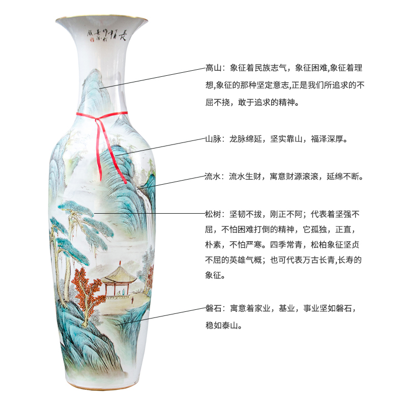 Hand - made jingdezhen ceramics powder enamel has a long history of large vases, Chinese style living room decorations opening furnishing articles