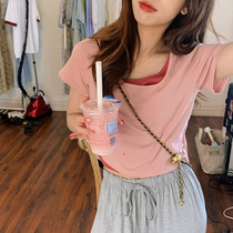 Small Subsuit 2022 New Womens Clothing Summer Casual Fashion Sports Sweet And Clear Pure Broadlegged Pants Two-piece Set