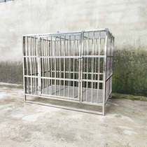 Dog cage full square tube stainless steel folding small medium large dog with toilet bold Ke Fund Mao De Mu pet cage