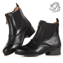 Longqi horse gear) childrens soft cowhide riding boots equestrian obstacle boots childrens short boots soft cowhide breathable