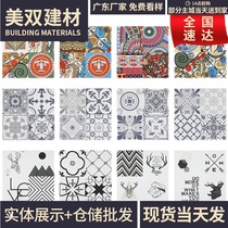 Bathroom floor tiles 300x300 Kitchen bathroom net celebrity Retro art tile Floor tiles Balcony non-slip tiles