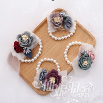 Mori Super fairy Korean wedding ceremony bride wrist flower bridesmaid sister hand flower bracelet pearl bracelet