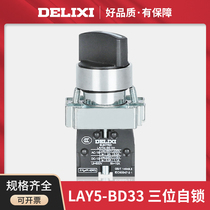 Dresy LAY5-BD33 metal knob ZB2 switch NP2 three-gear self-lock two normally open XB2 three 22MM