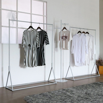 Womens clothing store hanger floor-to-ceiling silver clothing shelf display rack Womens clothing store simple light luxury clothing shelf