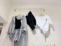 Clothing store display stand standard clothes rack mens and womens shop wall solid front hanging childrens clothing store stainless steel silver