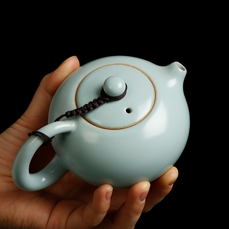 Teapot to open the slice your up with azure glaze xi shi pot of kung fu tea set little Teapot single pot on your porcelain ceramic household