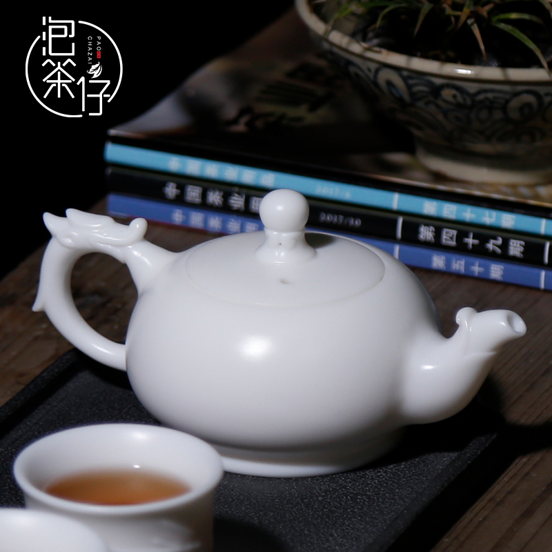 Name Dehua guo - jin zhang pot of suet jade white porcelain teapot a single large ceramic kunfu tea pot of pure checking