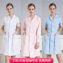 Nurse uniform long and short sleeve female laboratory clothing nursing student Beauty clothing maternity pharmacy work clothes free embroidery
