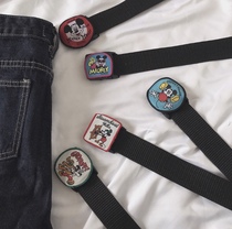 90s Miqi retro cartoon childlike earth cool pressing student cute self-retaining vintage belt men and women ins