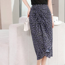 FENPERATE French design sense niche irregular ruffle temperament high waist slim flower skirt women