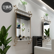 Annecy Nordic style barber shop mirror table Light luxury iron hair single mirror net red hair salon decoration hair cutting mirror
