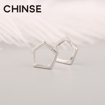 Sleeping without picking earrings female sterling silver earrings Korean simple temperament geometric earrings male tide earrings