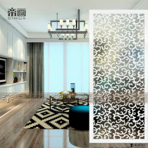 New Art Glass Partition Decoration Screen Living Room Genguan Moving Door Carved Frosted light transmission Steel Process Flower style
