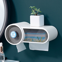 household creative waterproof toilet hanging wall drawer paper storage box paper roll shelf