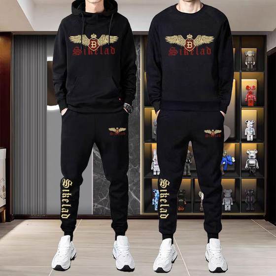 New autumn and winter hooded sweatshirt sports suit plus velvet thickened men's trendy round neck casual suit two-piece set
New autumn and winter hooded sweatshirt sports suit plus velvet thickened men's trendy round neck casual suit two-piece set