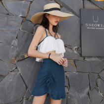 2022 New swimsuit female split student covered with slim fit for conservative dress Bubble Spa Holiday Swimsuit