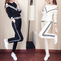 Casual Sports Suit Women's Spring Autumn 2022 New Fashion Korean Style Loose Appearance Slim Shoulder Hoodie Two-piece Set