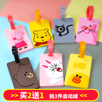 Luggage tag tag cute cartoon suitcase check card boarding pass silicone luggage creative label listing