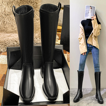 Knights boots womens high boots no knee ins tide 2021 New plus velvet Inner height long leather boots winter