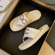 Flip slippers women wear fashion ins tide 2021 new summer Net Red fashion out thick slippers