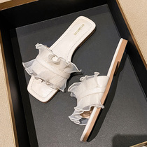 Slippers womens summer wear fashion 2021 new summer Net red one-word drag out fashion cool slippers ins tide