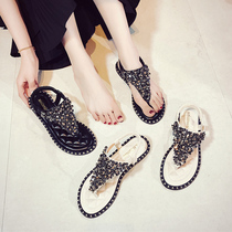 The new water - drilled sandals in summer 2023 - a new water - drilled sand shoes with ladies toe Roman shoes