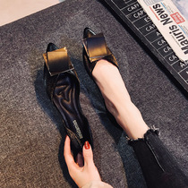 Pointed single shoes womens shallow mouth Korean version of Joker 2021 new autumn shoes black soft bottom spring and autumn flat laddy shoes
