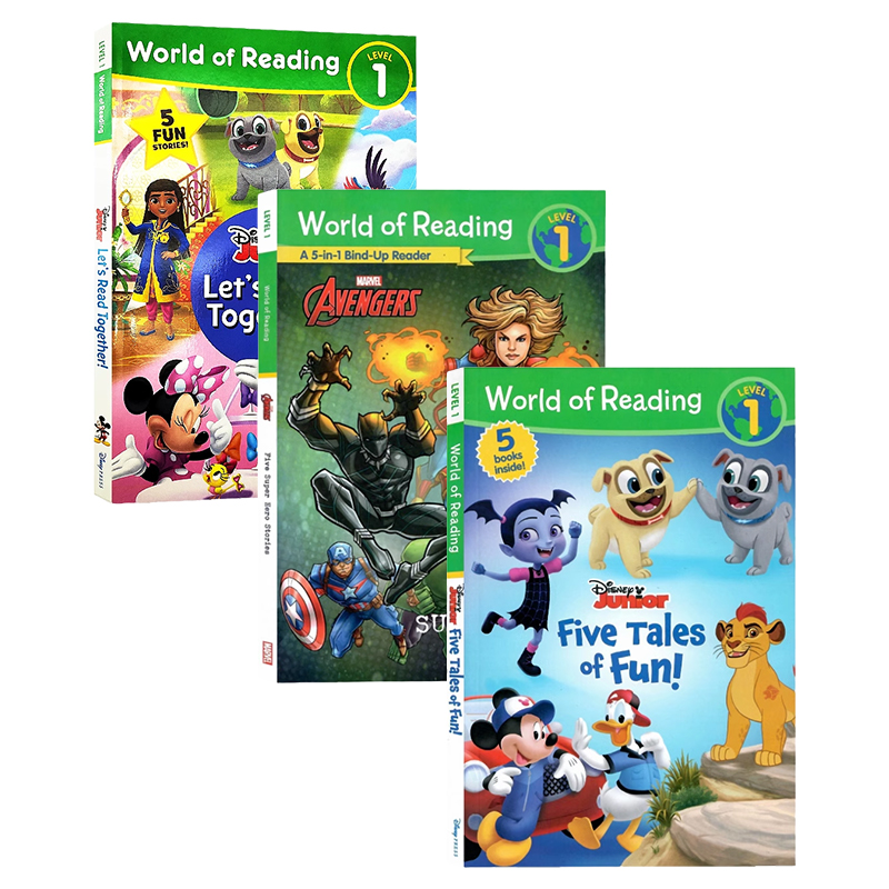 迪士尼阅读世界1级3册英文原版Disney World Of Reading L1侦探