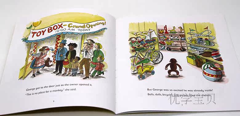 包邮 进口英文原版 curious george 好奇猴乔治系列margret 7本套装 3