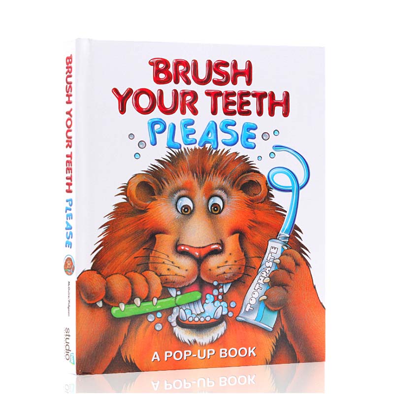 英文原版绘本 brush your teeth, please 请刷牙立体书 帮助宝宝养成